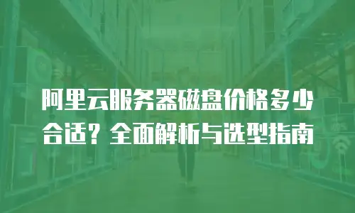阿里云服务器磁盘价格多少合适？全面解析与选型指南