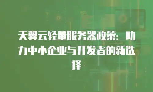 天翼云轻量服务器政策：助力中小企业与开发者的新选择