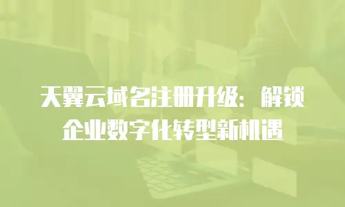 天翼云域名注册升级：解锁企业数字化转型新机遇