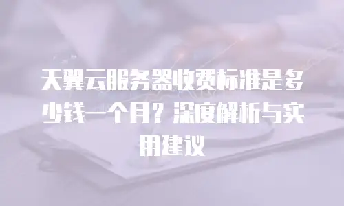 天翼云服务器收费标准是多少钱一个月？深度解析与实用建议
