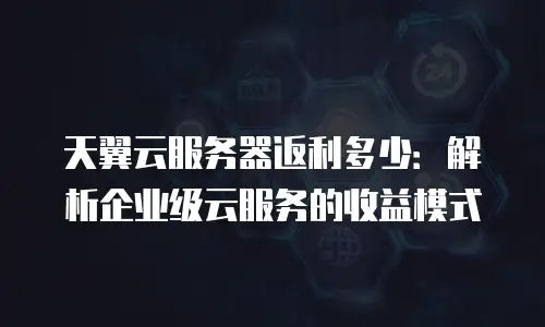 天翼云服务器返利多少：解析企业级云服务的收益模式
