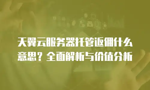 天翼云服务器托管返佣什么意思？全面解析与价值分析