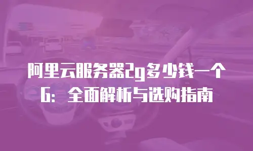 阿里云服务器2g多少钱一个G：全面解析与选购指南