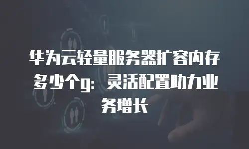 华为云轻量服务器扩容内存多少个g：灵活配置助力业务增长