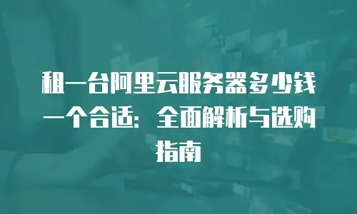 租一台阿里云服务器多少钱一个合适：全面解析与选购指南