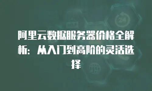 阿里云数据服务器价格全解析：从入门到高阶的灵活选择