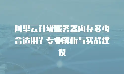 阿里云升级服务器内存多少合适用？专业解析与实战建议