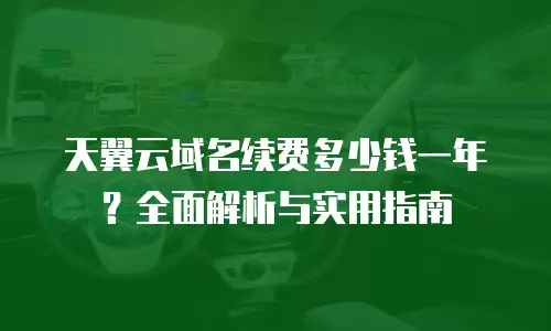 天翼云域名续费多少钱一年？全面解析与实用指南