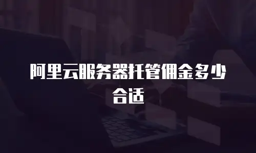 阿里云服务器托管佣金多少合适