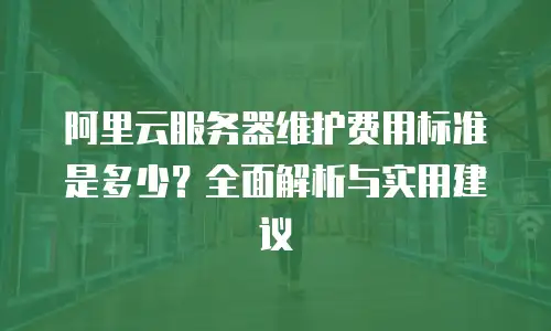 阿里云服务器维护费用标准是多少？全面解析与实用建议