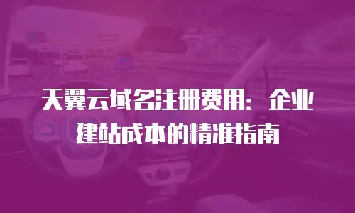 天翼云域名注册费用：企业建站成本的精准指南