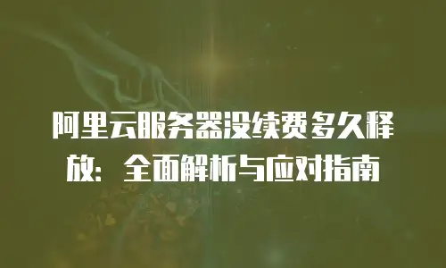 阿里云服务器没续费多久释放：全面解析与应对指南