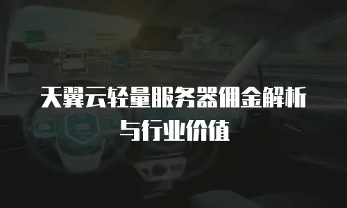 天翼云轻量服务器佣金解析与行业价值
