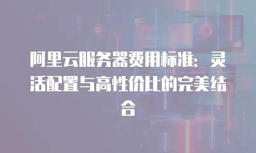 阿里云服务器费用标准：灵活配置与高性价比的完美结合