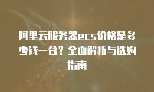 阿里云服务器ecs价格是多少钱一台？全面解析与选购指南