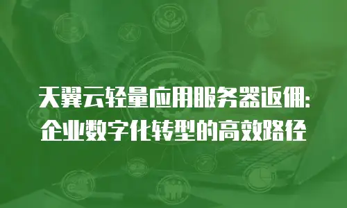 天翼云轻量应用服务器返佣：企业数字化转型的高效路径