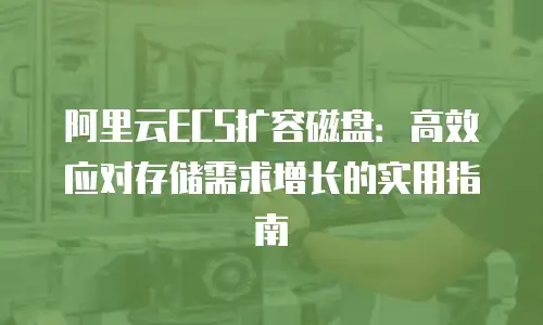 阿里云ECS扩容磁盘：高效应对存储需求增长的实用指南