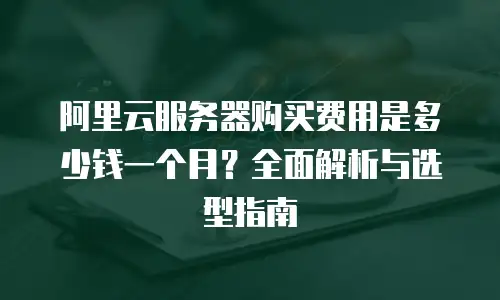 阿里云服务器购买费用是多少钱一个月？全面解析与选型指南