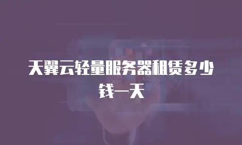 天翼云轻量服务器租赁多少钱一天