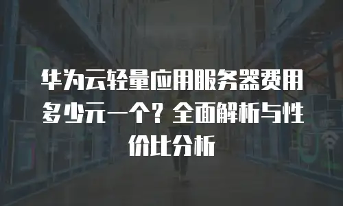 华为云轻量应用服务器费用多少元一个？全面解析与性价比分析