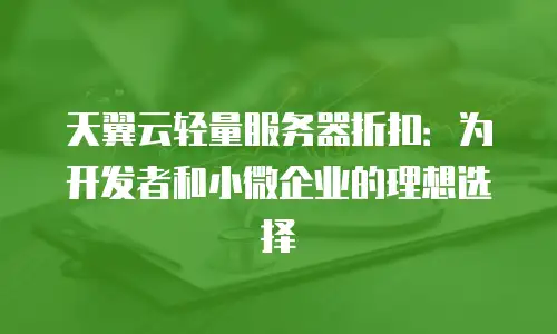 天翼云轻量服务器折扣：为开发者和小微企业的理想选择