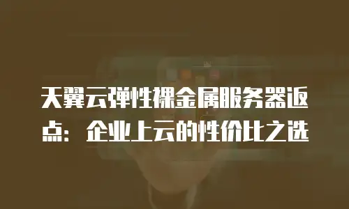 天翼云弹性裸金属服务器返点：企业上云的性价比之选
