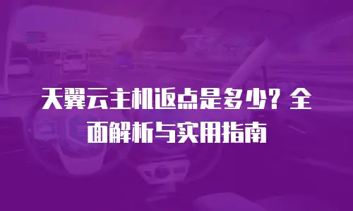 天翼云主机返点是多少？全面解析与实用指南