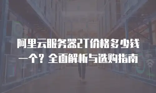 阿里云服务器2T价格多少钱一个？全面解析与选购指南