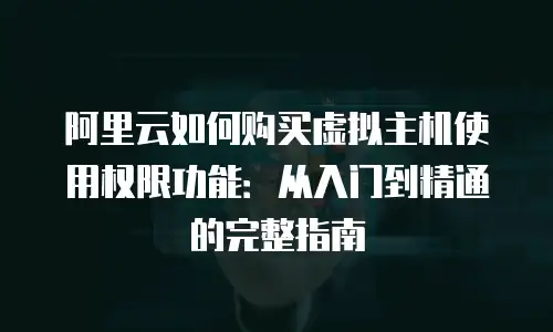 阿里云如何购买虚拟主机使用权限功能：从入门到精通的完整指南