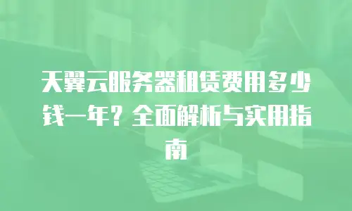 天翼云服务器租赁费用多少钱一年？全面解析与实用指南