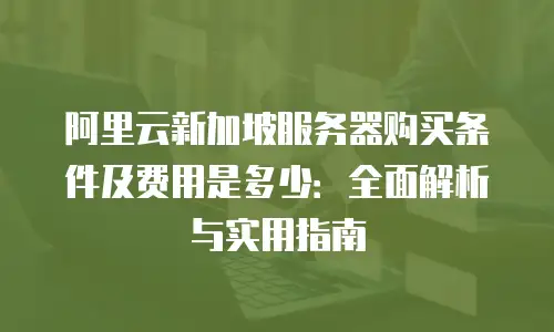 阿里云新加坡服务器购买条件及费用是多少：全面解析与实用指南