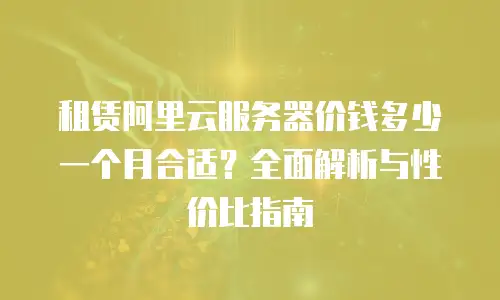 租赁阿里云服务器价钱多少一个月合适？全面解析与性价比指南