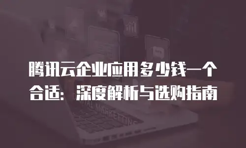 腾讯云企业应用多少钱一个合适：深度解析与选购指南