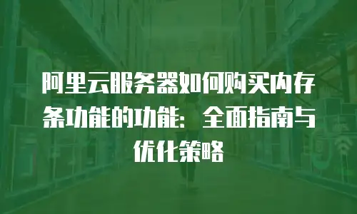 阿里云服务器如何购买内存条功能的功能：全面指南与优化策略