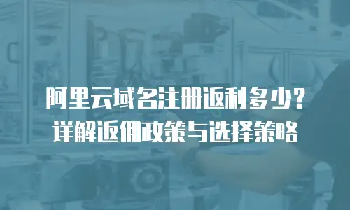 阿里云域名注册返利多少？详解返佣政策与选择策略