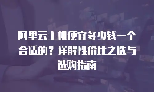阿里云主机便宜多少钱一个合适的？详解性价比之选与选购指南