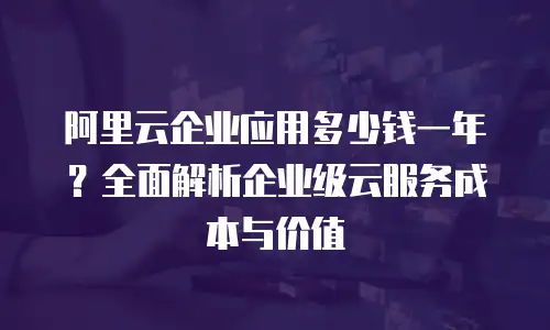 阿里云企业应用多少钱一年？全面解析企业级云服务成本与价值