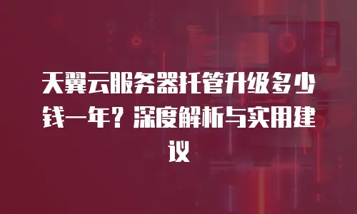 天翼云服务器托管升级多少钱一年？深度解析与实用建议