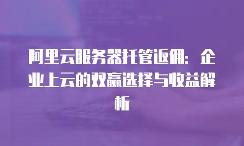 阿里云服务器托管返佣：企业上云的双赢选择与收益解析