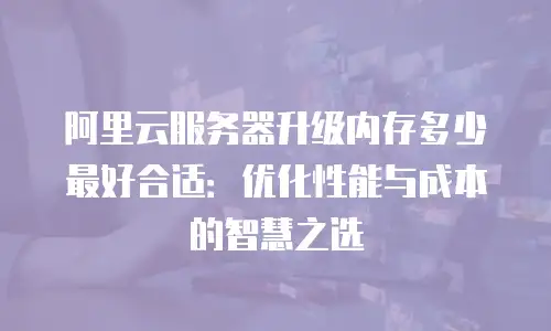 阿里云服务器升级内存多少最好合适：优化性能与成本的智慧之选