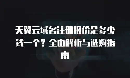 天翼云域名注册报价是多少钱一个？全面解析与选购指南