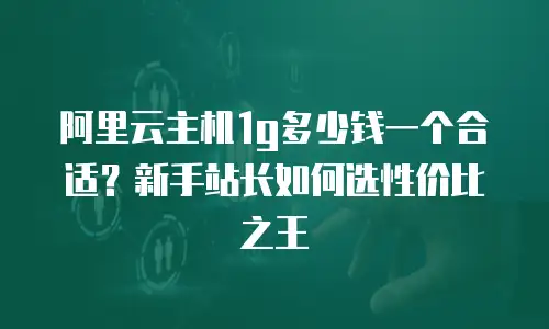 阿里云主机1g多少钱一个合适？新手站长如何选性价比之王