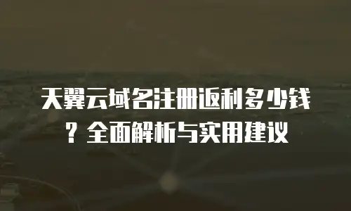 天翼云域名注册返利多少钱？全面解析与实用建议