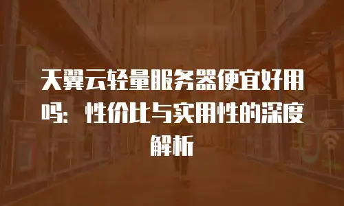天翼云轻量服务器便宜好用吗：性价比与实用性的深度解析