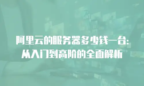 阿里云的服务器多少钱一台：从入门到高阶的全面解析