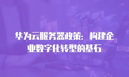 华为云服务器政策：构建企业数字化转型的基石