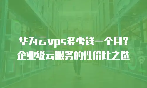 华为云vps多少钱一个月？企业级云服务的性价比之选