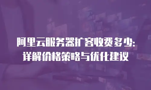 阿里云服务器扩容收费多少：详解价格策略与优化建议