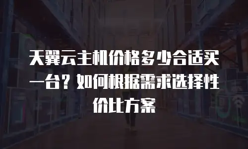 天翼云主机价格多少合适买一台？如何根据需求选择性价比方案