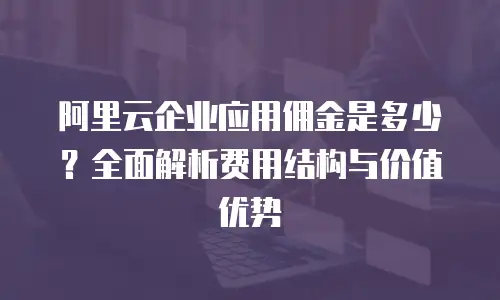 阿里云企业应用佣金是多少？全面解析费用结构与价值优势